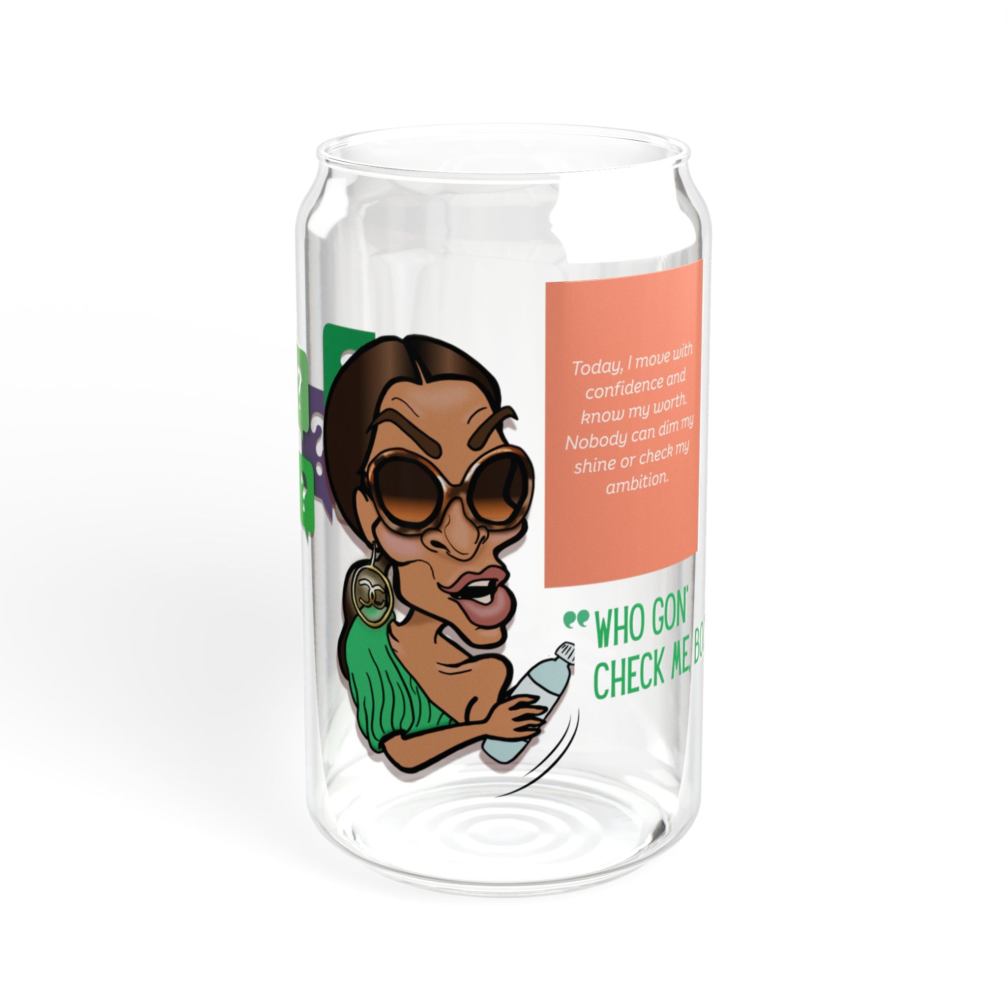 Real Housewives | "Who Gon' Check Me?" Affirmation Glass Cup | Funny Housewife Gift | Its Silly Nonsense Drinkware