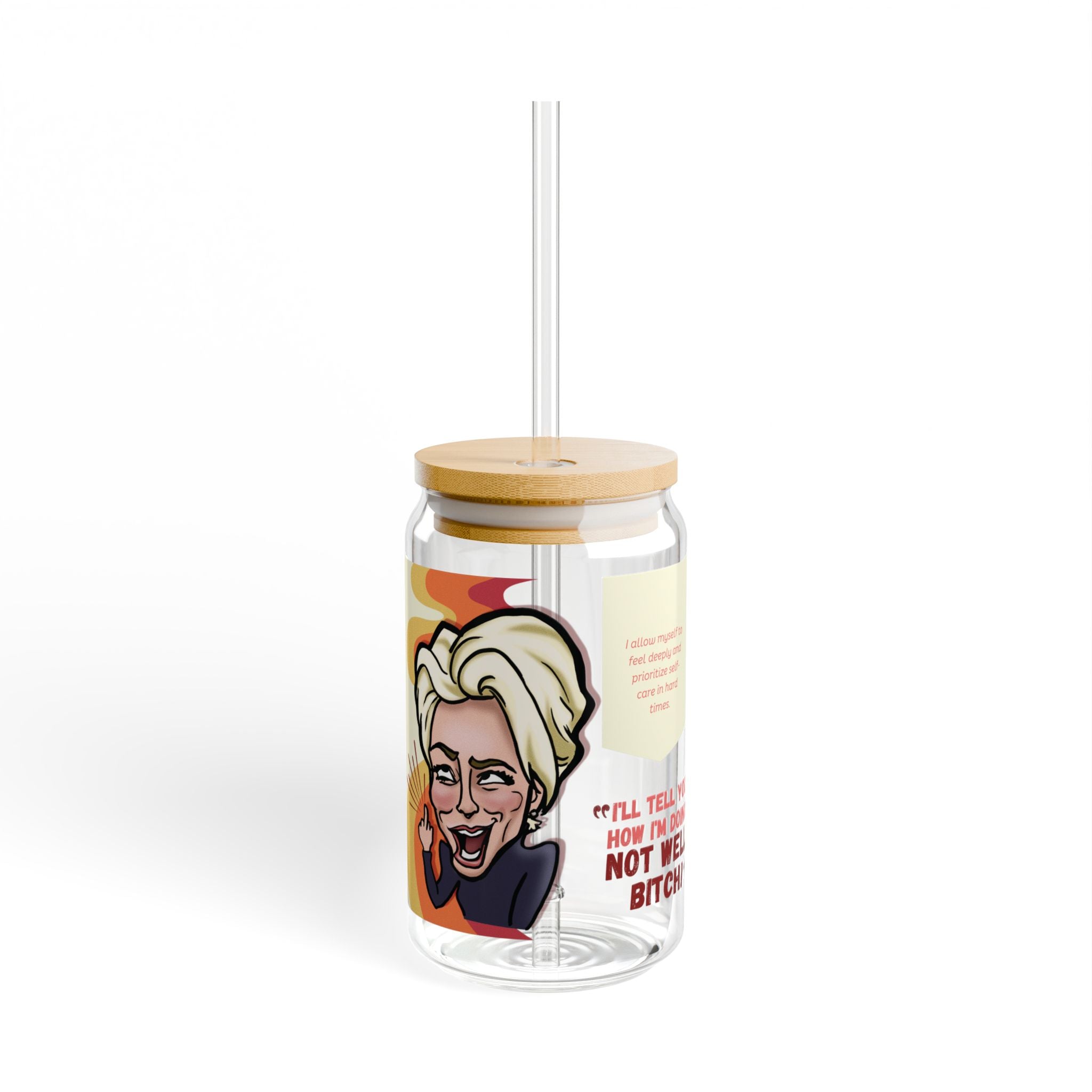 The "Not Well B*tch" Glass - Funny Housewife Quote Drinkware, Reality TV Pop Culture Gift for Cocktails