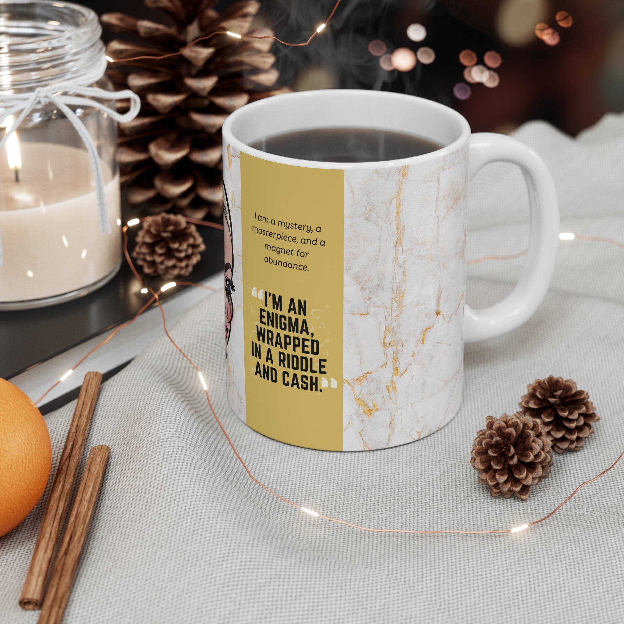 Real Housewives | The "Riddled in Cash" Affirmation Mug | Funny Housewife Gift | Its Silly Nonsense Drinkware